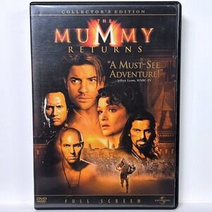 The Mummy Returns DVD Collectors Edition Full Screen Brendan Fraser Action Movie